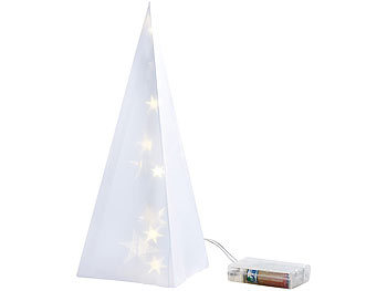 LED Deko: Lunartec Weihnachtsdeko "Pyramide" mit Hologramm-Effekt und 10 LEDs