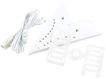 Lunartec 3er-Set 3D-Weihnachtsstern-Lampe, Stern aus Papier, 60 cm, weiß