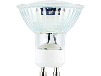 Luminea LED-Spotlight, Glasgehäuse, GU10, 3,3 W, 320lm,5000K,10er-Set