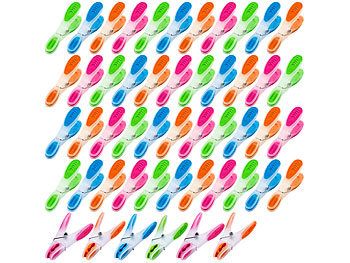 Softgrip-Wäscheklammer: PEARL 2er-Set extra starke Wäscheklammern mit Soft-Grip, 25 Stk, in 4 Farben