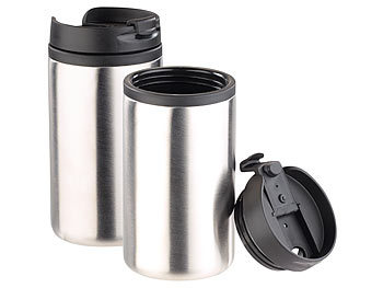 Mirenlife Set 6 Tazze Caffè In Acciaio Inox Con Supporto - Doppia Parete Isolante - Impilabili - 10 Oz