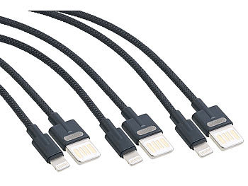 Ladekabel iPhone 6: Callstel 3er-Set Lade-& Datenkabel USB auf Lightning, zweiseitige Stecker,100cm