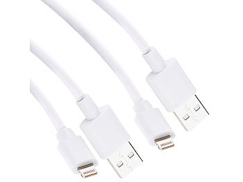USB Lightning: Callstel 2er-Set Daten- & Ladekabel ab iPhone 5, Apple-zertifiziert, 2 m