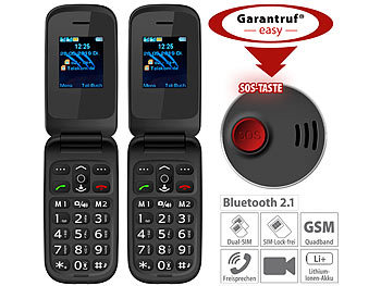 Notruf-Klapphandy mit und Dual-SIM, Bluetooth