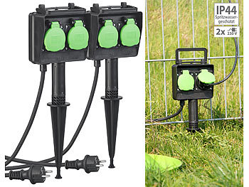 Gartensteckdose Außen 4-fach IP44 Steckdosenleiste mit Schalter Außensteckose 