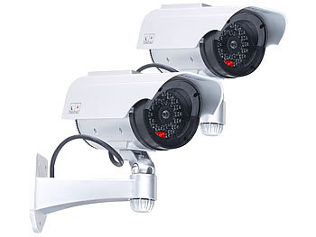 VisorTech Überwachungskamera Fake: 2er-Set Überwachungskamera