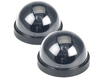 Kamera-Dummys außen: VisorTech 2er-Set Überwachungskamera-Attrappen Dome-Form