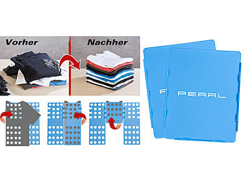 Hemdenfalter: PEARL 2er-Set Wäsche-Faltbretter für Hemden & Co., 68x57 cm, blau, klappbar