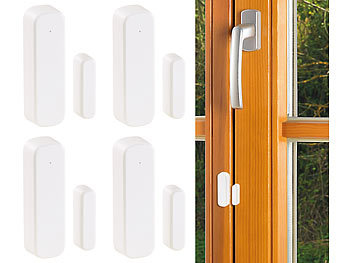 VisorTech Tür Alarmanlage Handy: 4er-Set Funk-Tür- & Fenster