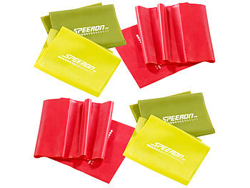 Fitness-Bänder: Speeron 6er-Set Widerstandsbänder aus Latex, 3 Stärken, je 1,5 m Länge