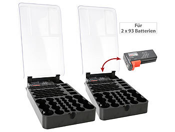 tka 2er-Set 2in1-Batterie-Organizer für jeweils 93 Batterien