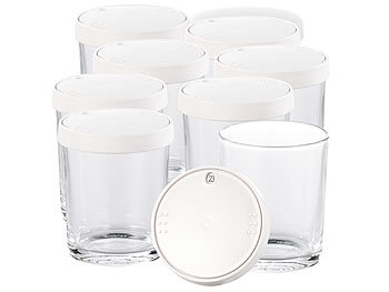 Joghurt Maschinen: PEARL Ersatz-Gläser für PEARL Joghurt Maker, 8er-Set, je 150 ml