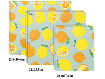 Wachs-Papier: Rosenstein & Söhne 6er-Set Bienenwachspapier für Lebensmittel,  3 verschiedene Größen