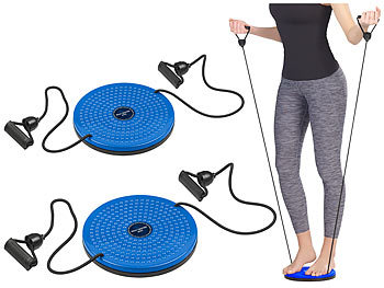 Waist Twisting Disc: PEARL sports 2er-Set Fitness Twisting Disks mit Expander für Bauch, Taille & Arme