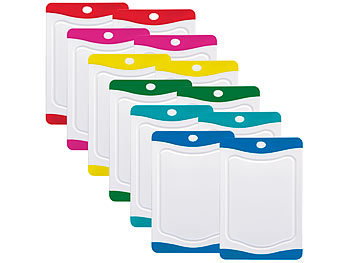 12er-Set Schneidebretter in 6 Farben, antibakteriell, je 20 x 15 cm / Schneidebretter