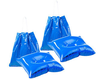 PEARL 2er-Set 2in1-Strandtaschen mit aufblasbarem Schwimmkissen, 31 x 33 cm