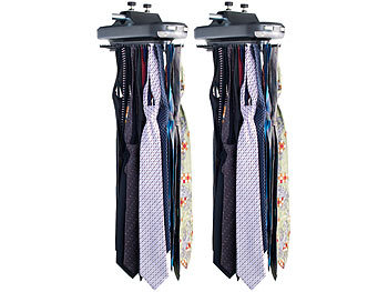Sichler 2 elektrische Krawattenhalter für 64 Krawatten & 8 Gürtel, beleuchtet