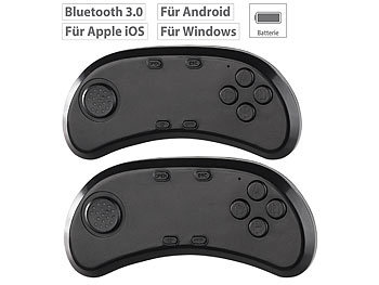 Handy Controller: auvisio 2er-Set Gamepad & Musik-Controller für VR-Brillen, Bluetooth 3.0