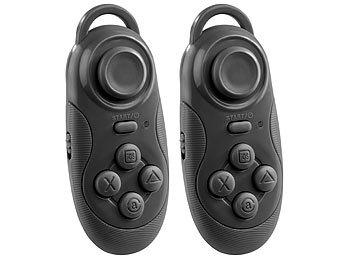 Mini Controller PC: auvisio 2er-Set Mini-Akku-Game-Controller & Fernbedienung, Bluetooth