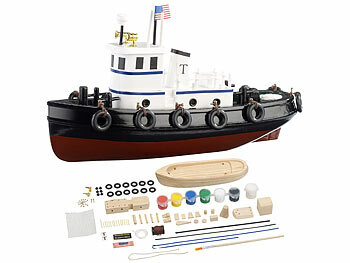 Schiffsbausatz: Playtastic 70-teiliger Schiff-Bausatz Schlepper aus Holz