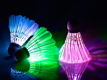 PEARL sports LED Leucht Federbälle mit Farbwechsel, 3er-Set