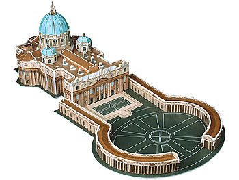 Faszinierendes 3D-Puzzle Petersdom mit Petersplatz in Rom, 56 Teile / 3d Puzzle
