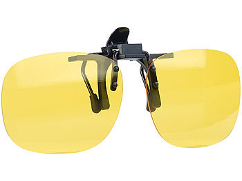 Nachtbrille: PEARL Nachtsicht-Brillenclip in rundlichem Design, polarisiert, UV400