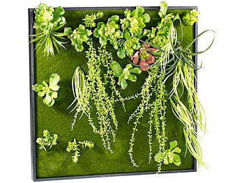 Pflanzenwand künstlich: Carlo Milano Vertikaler Wandgarten Kurt mit Deko-Pflanzen, 60 x 60 cm