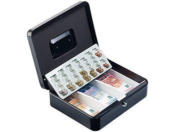 Geldkassette mit Münzen-Zähler