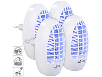 Mückenlicht Steckdose: Exbuster 4er-Set Steckdosen-Insektenvernichter mit UV-Licht, für Räume bis 20m²
