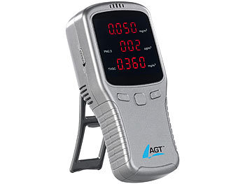 AGT 5in1-Akku-Feinstaub-Messgerät für HCHO, PM1/2,5/10 und TVOC