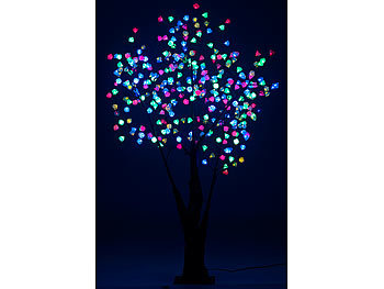 Solar LED Lichterbaum mit Farbwechsel Leuchtbaum Dekobaum Gartendeko Blüten Baum 