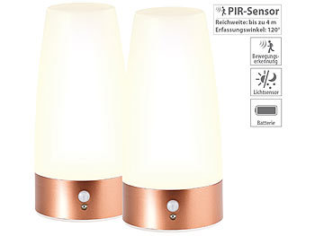 LED Tischleuchte Nachtlicht Kabellos Lampe mit PIR Bewegungsmelder Sensor 