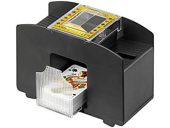 GSR Elektrische Kartenmisch-Maschine für 4 Decks á 54 Karten, schwarz