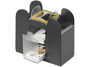 Elektrische Kartenmisch-Maschine fÃ¼r 6 Decks Ã¡ 54 Karten, schwarz / Kartenmischmaschine