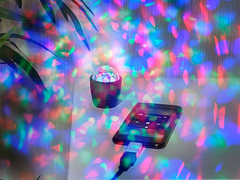 Lunartec USB Disco Light: Mini-Disco-Licht, RGB-LED, Akustik
