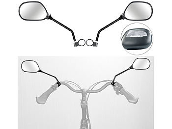 Fahrradspiegel: PEARL 2er-Set Fahrrad-Rückspiegel mit Lenkerhalterung, für rechts und links