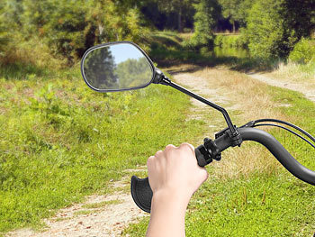 PEARL 4er-Set Fahrrad-Rückspiegel mit Lenkerhalterung, für rechts und links