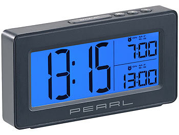 Digitaler Reise Funkwecker mit Thermometer Datum 2 Weckzeiten Display beleuchtet 