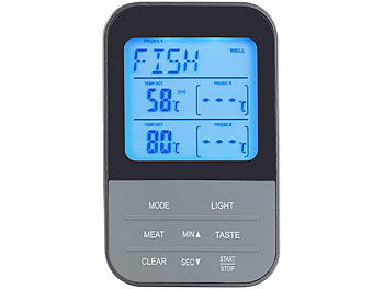 250°C Digital Thermometer Backofenthermometer Fleischthermometer Alarm Fühler 