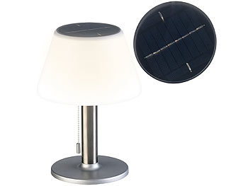 Luminea 2er-Set dimmbare Solar-LED-Tischleuchten mit 150 Lumen, 5 W, Ø 20 cm