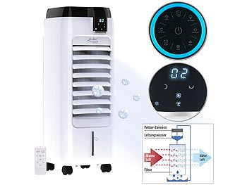 Verdunstungskühler: Sichler Verdunstungs-Luftkühler mit Oszillation & Peltier-Element, 6 l, 120 W