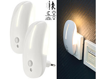 2er Set LED Treppen Licht Nachtlicht Bewegungsmelder Sensor Steckdosen Nachtlich 