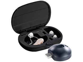 Hörgeräte mit Prozessoren: newgen medicals Digitaler HdO-Hörverstärker, 35 dB Verstärkung, 13,5-Std.-Akku, USB