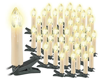 Lunartec 2er-Set LED-Weihnachtsbaum-Lichterketten, je 20 LED-Kerzen, IP44