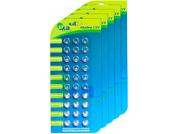 5x 30er-Sparpaket Knopfzellen, LR41/LR43/LR44/LR621/LR626/LR1130 / Knopfzellen