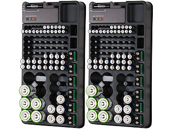 tka 2er-Set 2in1-Batterie-Organizer mit Tester, für je 98 Batterien