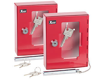 Notfallschlüsselkasten: Xcase 2er Pack Profi-Notschlüssel-Kasten mit Einschlag-Klöppel &Sicherheits