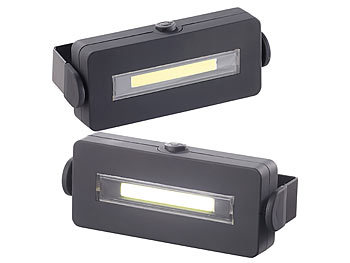 LED Arbeitslampe: Lunartec 2er Pack Schwenkbare Arbeitsleuchte mit COB-LED, 3 W, 100 lm, Magnet,