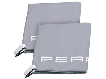 PEARL 2er-Set Mikrofaser-Strandtücher, Überzug und Tasche, 80 x 200 cm